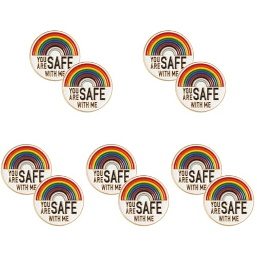 IMIKEYA 5 Sätze You Are Safe With Me Regenbogen Emaille Brosche Farbige Anstecknadel Für Frauen Langlebiges Schmuck Accessoire Zur Dekoration Von Kleidung Taschen Und 2 Stück * 5 von IMIKEYA