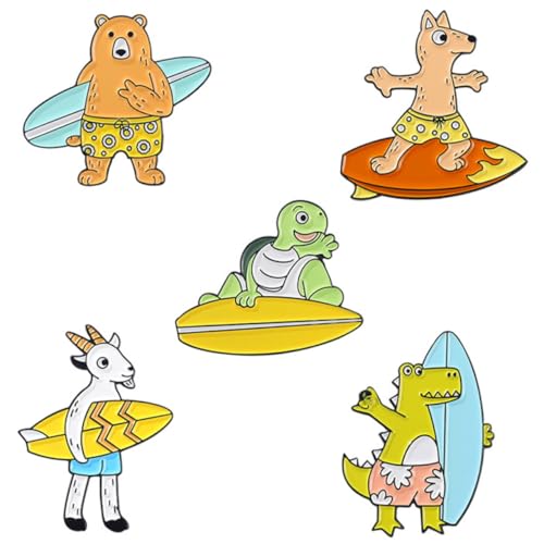 IMIKEYA 5 Stück Bunte Tierbroschen Cartoon Tiermuster Anstecknadeln für Kleidung Hüte und Taschen Niedliche Broschen für Frauen und Mädchen Einfache Handhabung Elegantes Design von IMIKEYA