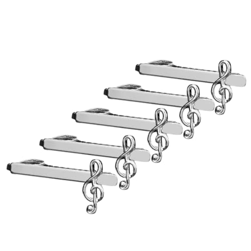 IMIKEYA 5 Stück Herren Krawattenklammer Musiknoten Metall mit Starkem Halt für Business Hemden Bankette und Formelle Anlässe Eleganter Anzug Accessoire von IMIKEYA