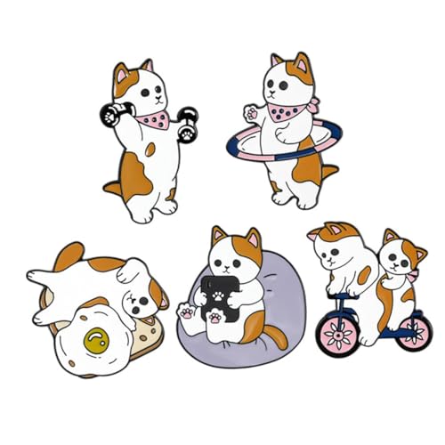 IMIKEYA 5 Stück Teiliges Cartoon Broschen Set Legierung Niedliche Tier Broschen für Kleidung Taschen Rucksäcke Dekoration Langlebig und Farbecht für DIY Projekte und Tägliche Outfits von IMIKEYA