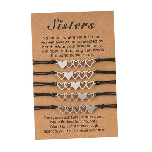 IMIKEYA 5 Stück Teiliges Herz Armband Set für Handgewebt Einzigartiges Design für Weihnachten Valentinstag Verlobung und Hochzeit von IMIKEYA