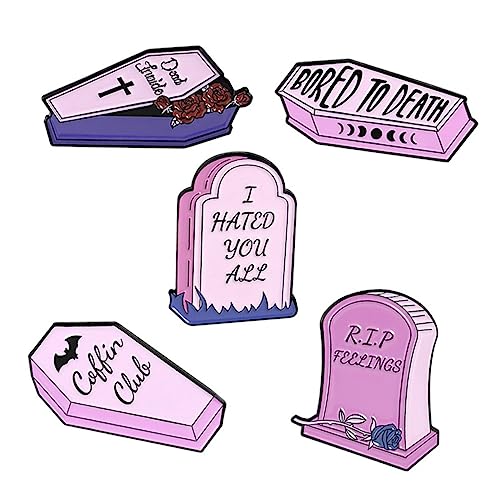 IMIKEYA 5 Stück Teiliges Kreative Pinke Grabstein Brosche Enamel Pin Anstecker für Kleidung Schmuck für Besondere Anlässe und von IMIKEYA