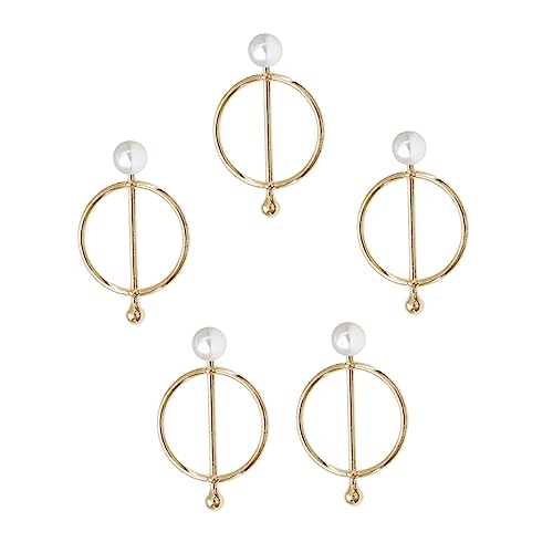 IMIKEYA 5 Stück Teiliges Legierungs Schal Buckle mit Kunstperlen Stilvolles Accessoire für Schals und Kleidung Goldene Schnallen für Looks und Dekorative von IMIKEYA