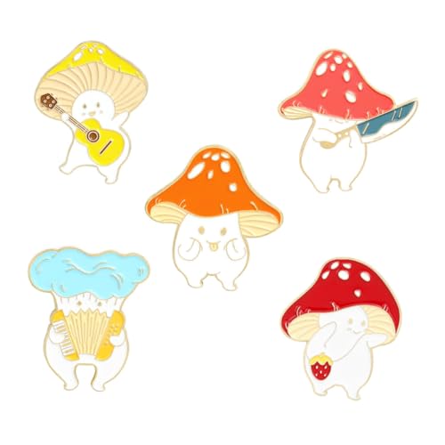 IMIKEYA 5stücke Pilz Brustnadel Aus Legierung Entzückendes Pilzmotiv-design Dekorative Brosche Für Kleidung Taschen Hüte Und Schals von IMIKEYA