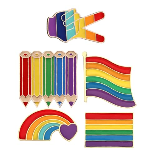 IMIKEYA 5 Stück Teiliges Regenbogen Brosche Pin für Damen DIY Dekoration Vielseitig Einsetzbar für Kleidung Taschen Hüte und Leicht und Tragbar und von IMIKEYA