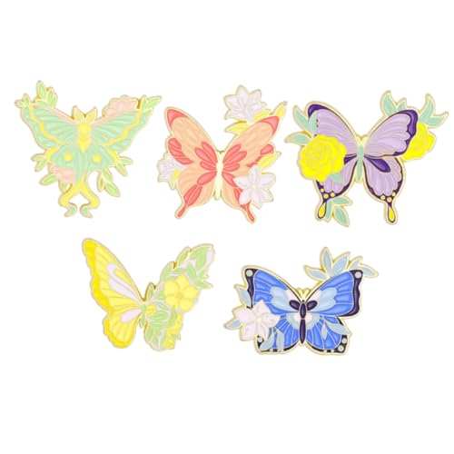 IMIKEYA 5 Stücke Bunte Schmetterlingsbroschen für Damen Legierung Schalnadel Broschennadeln für Schals und Kleidung für Mädchen und Frauen von IMIKEYA