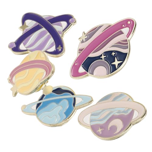 IMIKEYA 5 Stück Emaille Anstecknadel Mit Planetenmotiv Broschen Für Damen Bunte Anstecknadeln Für Rucksäcke Legierungsbroschen Für Mode Und Dekoration von IMIKEYA