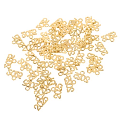 IMIKEYA 50 Stück Metall Charm Anhänger mit Quaste und 2025-Zahl für Selbstgemacht Schmuck Schlüsselanhänger Armbänder Vintage Legierung von IMIKEYA