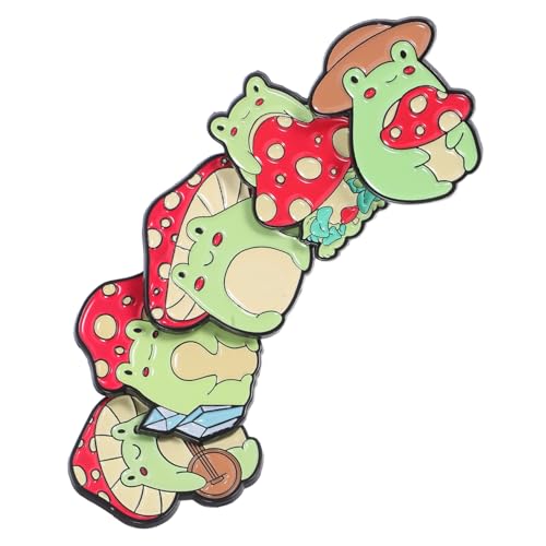 IMIKEYA 5stücke Süße Frosch Und Pilz Broschen Rucksäcke Hüte Und Kleidung Charmante Tier-abzeichen Für Kreative Mode-dekoration von IMIKEYA