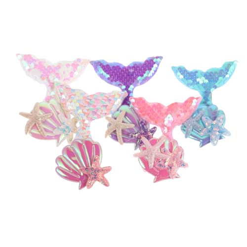 IMIKEYA 5 Stück Meerjungfrau Haarspangen für Kinder Glitzernde Haarnadeln mit Pailletten Kindersichere Haaraccessoires Niedliches Meerjungfrauen Design für Mädchen und Kleinkinder von IMIKEYA