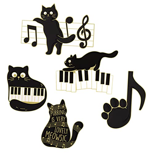 IMIKEYA Katzen Brosche Pin 5 Stücke Kreative Katzenanstecknadel für Kleidung Rucksack Dekoration Schwarz Niedliches Design von IMIKEYA
