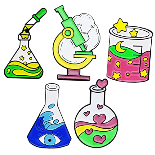 IMIKEYA 5Stücke Teiliges Labor Pin Set Wissenschaftliche Broschen für Kleidung Hüte und Taschen Dekorative Emaille Anstecker für Frauen für Anlässe Wie Hochzeiten Partys und von IMIKEYA