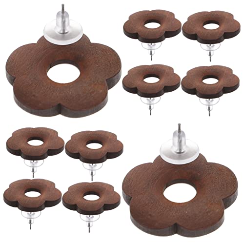 IMIKEYA 6 Paare Damen Ohrstecker Holz Blumen Design Leichte Ohrringe Schmuckset Vielseitig Kombinierbar für Alltag Sport und Festliche Anlässe von IMIKEYA