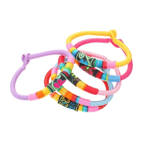 IMIKEYA 6 Stück Ethnische Geflochtene Armbänder Verstellbar Leicht Handmade Farbige Seilarmbänder Für Damen Festival Schmuck Accessoires von IMIKEYA