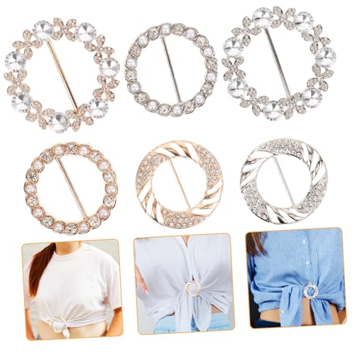 IMIKEYA 6 Stück Glitzernde Metall Schalclips mit Perlen für Frauen Stylische Tragbare Tuchspange in Gold und Silber für Outfits Dekoration für von IMIKEYA