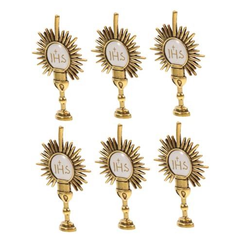 IMIKEYA 6 Stück Kreuznadeln Zur Erstkommunion: Anstecknadel Zur Heiligen Kommunion – Religiöse Kelchbrosche – Schmuck Aus Zinklegierung Für Den Alltag Oder Besondere Anlässe von IMIKEYA