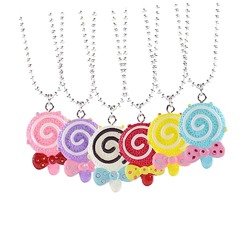 IMIKEYA 6stücke Halsketten in Lutscherform Partyzubehör Ornament Für Mädchen Accessoires Für Festivals Und Feiertage Gemischte Farben von IMIKEYA