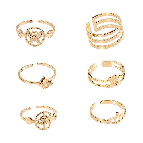 IMIKEYA 6 Stück Teiliges Verstellbare Öffnungsringe Titanstahl Dekorative Fingerringe für Teenager und Partys Rostbeständig Langlebig Modischer Schmuck IMIKEYA 6 Stück Teiliges Verstellbare Öffnungsringe Titanstahl Dekorative Fingerringe für Teenager und Partys Rostbeständig Langlebig Modischer Schmuck von IMIKEYA