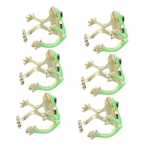 IMIKEYA 6stücke Froschring Verstellbar Grün Laubfrosch Design Schmuck Für Frauen Tieraccessoires Süß Vintage Offen Leicht Tragbar von IMIKEYA