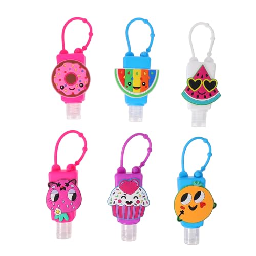 IMIKEYA 6 Stück Tragbare Hand Dispenser Kinder Reiseflasche Flüssigkeitsbehälter 30ml Auslaufsicher Bpa Frei Silikon Cartoon Mit Haken Für Unterwegs von IMIKEYA
