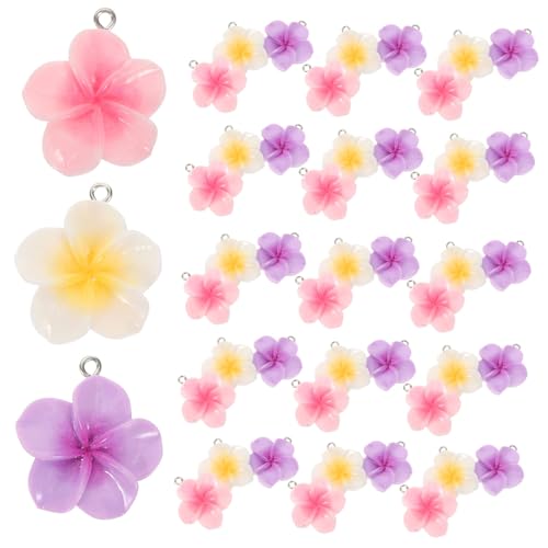 IMIKEYA 60 Stück Kleine Mini Anhänger Für Schlüsselanhänger – Plumeria Anhänger Lei Bastelarbeiten Künstliche Blumen Komponenten Gastgeschenke Armbänder Frangipani Geschenk von IMIKEYA