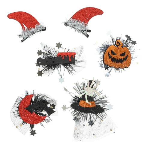 IMIKEYA 6Stücke Halloween Haarspangen für Damen Cartoon Haarschmuck mit Teufel Kürbis Fledermaus und Klinge Haaraccessoires für Halloween Partys und Cosplay von IMIKEYA