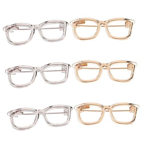 IMIKEYA 6 Stück Kreative Brillen Broschen Pin für Frauen Metall Reversnadel Elegantes Design für Kleidung und Accessoires von IMIKEYA