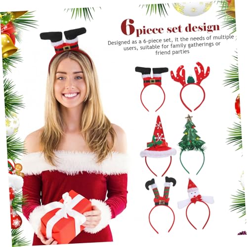 IMIKEYA 6stücke Rentiergeweih-haarreifen Für Damen Weihnachtsstirnbänder Feiertagskopfbedeckung Weihnachtsschmuck Für Haare Partyaccessoires Für Weihnachten von IMIKEYA
