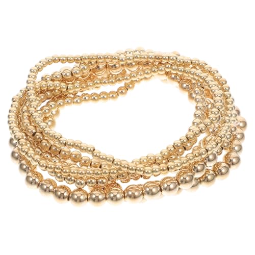 IMIKEYA 7 Stück Teiliges Set Goldenen Stretch Armbändern Vielseitige Elastische Perlenarmbänder für Schichtweisen Stil oder Individuelles Tragen für zu Besonderen Anlässen von IMIKEYA