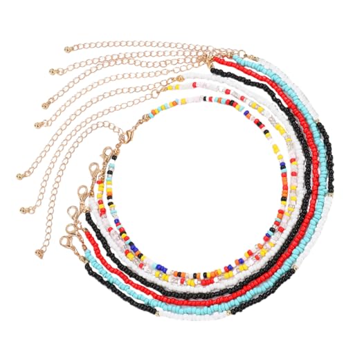 IMIKEYA 7stücke Halskette Für Damen Aus Reis Perlen Gemischte Farben Leicht Und Langlebig Für Geburtstagsfeiern Urlaub Und Freizeit von IMIKEYA