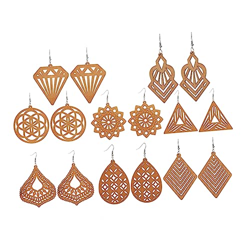 IMIKEYA 8 Paare Bohemian Holzohrringe für Damen Geometrische Afrikastil Dangle Ohrringe Handgefertigte Holzperlen Vielseitiger Schmuck für Besondere Anlässe IMIKEYA 8 Paare Bohemian Holzohrringe für Damen Geometrische Afrikastil Dangle Ohrringe Handgefertigte Holzperlen Vielseitiger Schmuck für Besondere Anlässe von IMIKEYA
