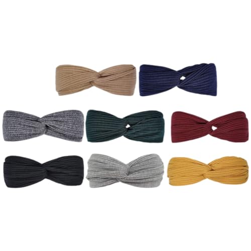 IMIKEYA 8 Stck Teiliges Elastische Turban Stirnbänder für Damen Dehnbares Sport Stirnband Schweißband für Yoga Laufen und Fitness Verschiedenen Farben Erhältlich von IMIKEYA