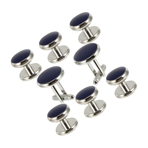 IMIKEYA 8 Stück Elegantes Teiliges Manschettenknöpfe Set für Herren Runde Tuxedo Manschettenknöpfe und Hemdknöpfe Französische Manschetten Stilvolles Accessoire für Business Hochzeit von IMIKEYA