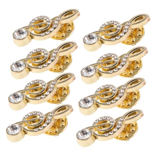 IMIKEYA 8 Stück Kunstmusik Brosche Kleidungsstück Abzeichen Anstecknadel für Musiker Musikstift Musikbrosche Brosche mit Musiknoten Schalbrosche Musiknotiz Pin Schalnadel Legierung Golden von IMIKEYA