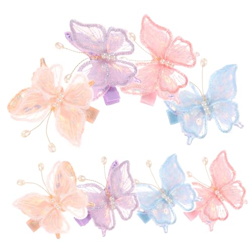 IMIKEYA 8 Stück Schmetterling Haarspangen für Mädchen Teilig Dekorative Haarklammern in Pastellfarben Hellrosa Schneegrün Hellblau Helllila Rutschfeste Haarklammern für Partys von IMIKEYA