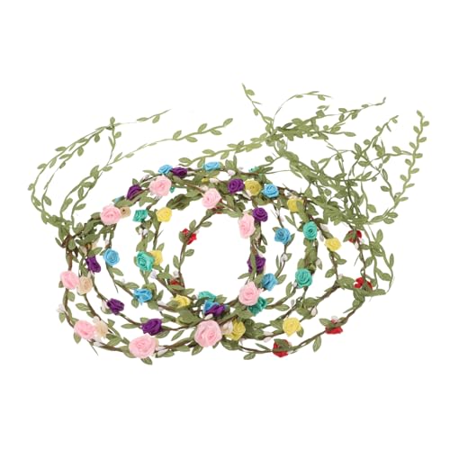 IMIKEYA 8 Stück Teiliges Blumenhaarband Set für Damen Farbenfroher Kopfschmuck mit Stabilem Sitz Vielseitiger Blumenkranz für Hochzeit Festival Strandurlaub und Brautmode von IMIKEYA