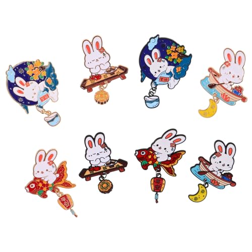 IMIKEYA 8 Stück Teiliges Cartoon Kaninchen Broschen Anstecker aus Emaille Niedliche Hasenform Kleidung Anstecknadeln Vielseitige Taschen Mantel-dekoration für Damen Sicher Haftend Leicht von IMIKEYA