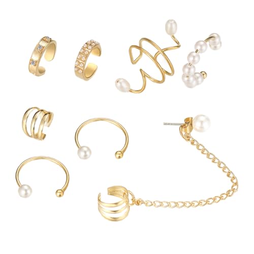 IMIKEYA 8 Stück Teiliges Perlen Ohrclips für Damen und Herren Nicht Durchstechbare Ohrmanschetten Stilvolle Ohrschmuck für für von IMIKEYA