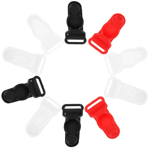 IMIKEYA 80 Stück Sockenclips mit Verstellbaren Strumpfhaltern Robuste Kunststoff Schnallen für Strumpfhalter und Socken Unisex Wiederverwendbar Rot und Transparent von IMIKEYA