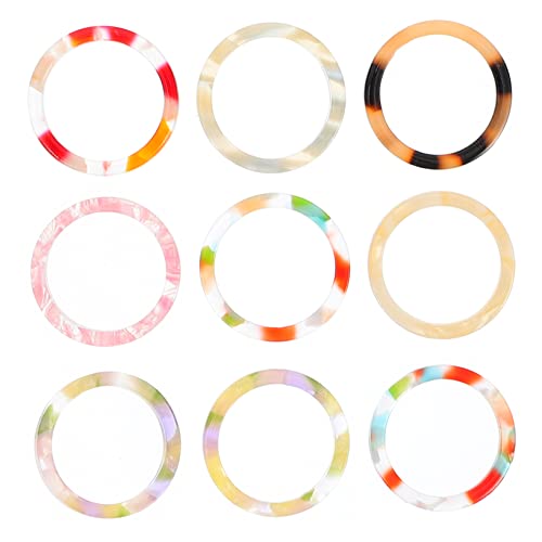 IMIKEYA 9stücke Teilige Einfache Finger-ringe Aus Acetat Im Vintage-stil Runde Ringe Für Frauen Glatte Und Hautfreundliche Oberfläche Modische Ring-dekoration Für Täglichen Gebrauch von IMIKEYA