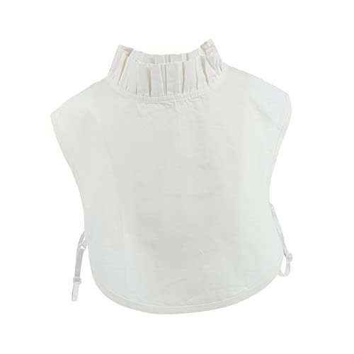 IMIKEYA Abnehmbare Damen Fake Collar Weiß mit Holzohrenkante Halbhochkragen Einsatz Bequemes Kostümaccessoire für Partys Arbeit und Alltag Langlebig und Modisch von IMIKEYA