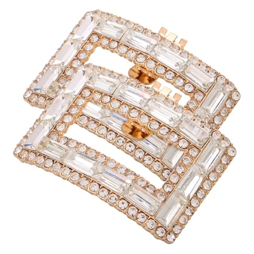 IMIKEYA Abnehmbare Schuhclips mit Funkelnden Kristallen Quadratische Schuhschnallen Langlebiger Brautschuh Deko für Damen Roségold Schmuck für High Heels und Flache Schuhe von IMIKEYA