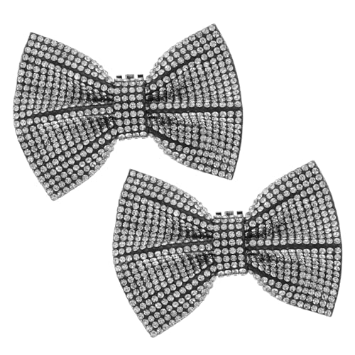 IMIKEYA Abnehmbare Strass Schleifen Schuhclips Schuhschnallen für High Heels Brautschmuck Schuhdekorationen für Hochzeit Party Damen Accessoire Schwarz von IMIKEYA