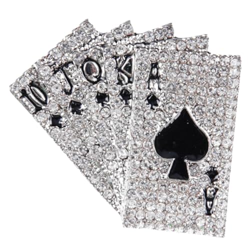 IMIKEYA Alloy Brosche Spielkarte mit Strassbesatz Modische Anstecknadel für Unisex Vielseitig Tragbare Cardigan Pin Leichtes und Langlebiges Design für Männer und Frauen von IMIKEYA