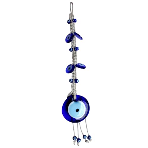 IMIKEYA Alloy Evil Eye Wandbehang mit Blauem Glasanhänger Handgefertigtes Glücksbringer Accessoire für Raumdekoration und Schutz Langlebig mit Aufhängeseil Geeignet für Zuhause und Büro von IMIKEYA