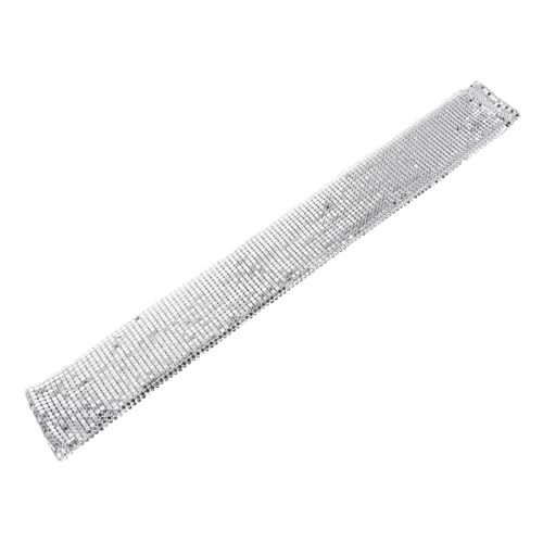 IMIKEYA Aluminium Kette Damen Silber Leicht und Langlebig Modische Lange Halsschmuck Schal Halskette Kreatives Design Für Party und Alltag von IMIKEYA