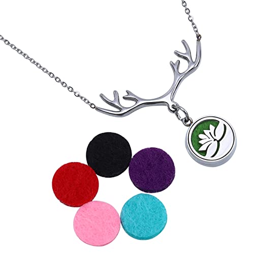 IMIKEYA Aromatherapie Halskette mit Diffuser Mini Parfüm Anhänger Lotusmuster für Ätherische Öle zur Stressbewältigung und Persönlichen Nutzung IMIKEYA Aromatherapie Halskette mit Diffuser Mini Parfüm Anhänger Lotusmuster für Ätherische Öle zur Stressbewältigung und Persönlichen Nutzung von IMIKEYA