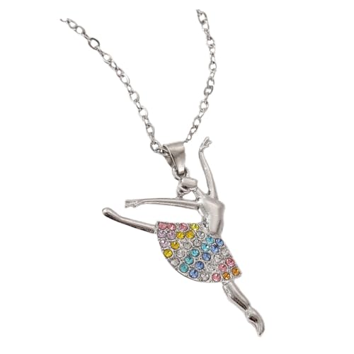 IMIKEYA Ballett Tänzerin Halskette mit Strasssteinen Eleganter Schmuck für Frauen und Mädchen für Ballettliebhaber und Besondere Anlässe von IMIKEYA