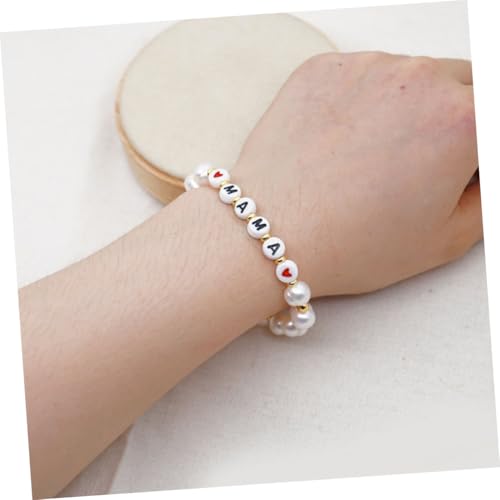 IMIKEYA Barock Perlenarmband Damen Goldene Perlen und Buchstaben Schmuck für Mutter Festival Schmuck für Geburtstag und Muttertag von IMIKEYA