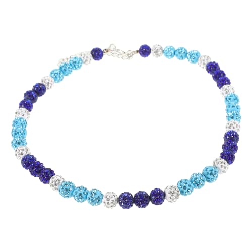 IMIKEYA Baseball Halskette mit Blauen Strasssteinen Hip hop Schmuck für Männer und Frauen Bunte Perlenkette Modisches Accessoire für Sportler und Baseball Fans von IMIKEYA
